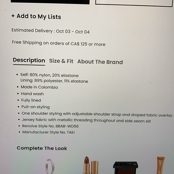 Revolve Taki Maxi Dress, One Shoulder Split - Picture 7 of 7